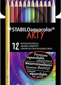 Stabilo Aquacolor ARTY Watercolour Colouring Pencils Pack of 12