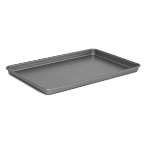 cooking light heavy duty nonstick bakeware carbon steel baking sheet or cookie sheet with quick release coating, manufactured without pfoa, dishwasher safe, oven safe, 15-inch x 10-inch, gray
