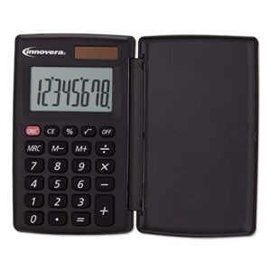innovera 15921 pocket calculator with hard shell flip cover, 8-digit lcd