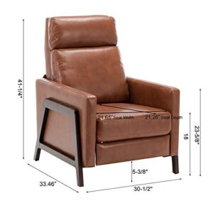 Comfort Pointe Maxton Caramel Push Back Faux Leather Recliner