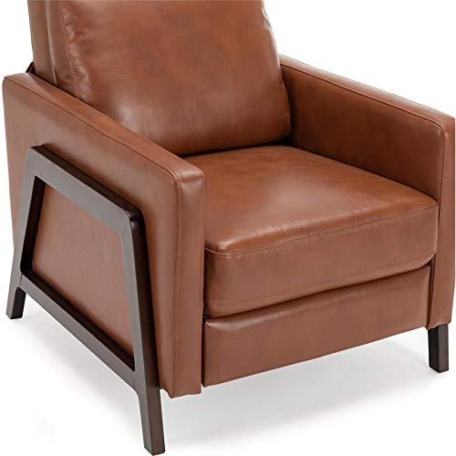 Comfort Pointe Maxton Caramel Push Back Faux Leather Recliner