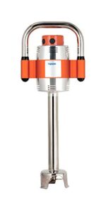 dynamic mixers smx350es immersion blender, orange, 4.5" diameter at bell (bottom of unit), 4.95" diameter at top, 24.36" high