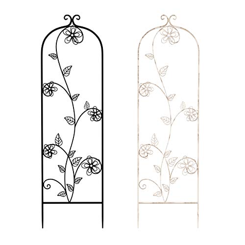 Pure Garden 50-LG5079 (Antique White) Garden Trellis-for Climbing Plants