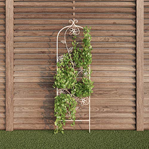 Pure Garden 50-LG5079 (Antique White) Garden Trellis-for Climbing Plants