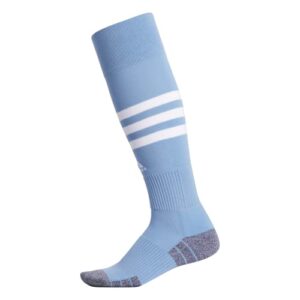 adidas 3-Stripe Hoop Soccer Socks for Boys, Girls, Men and Women (1-Pair), Team Light Blue/White, Small