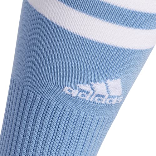 adidas 3-Stripe Hoop Soccer Socks for Boys, Girls, Men and Women (1-Pair), Team Light Blue/White, Small