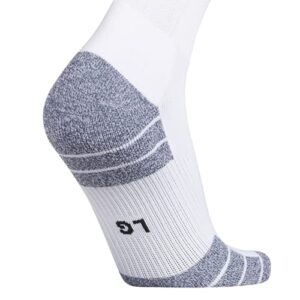 adidas 3-Stripe Hoop Soccer Socks (1-Pair) with Arch Compression for a Secure fit, White/Black, Large