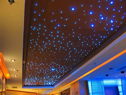 CHINLY 16W Twinkle 550pcs 13.1ft 0.03in RGBW Bluetooth APP/Remote LED Fiber Optic Star Ceiling Lights Kit +Adapter+Cigarette Lighter for Car/Home Theater