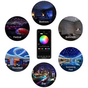 CHINLY 16W Twinkle 550pcs 13.1ft 0.03in RGBW Bluetooth APP/Remote LED Fiber Optic Star Ceiling Lights Kit +Adapter+Cigarette Lighter for Car/Home Theater