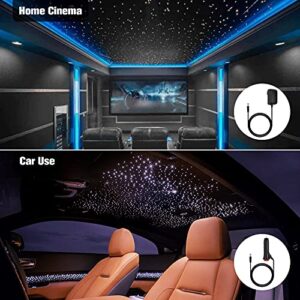 CHINLY 16W Twinkle 550pcs 13.1ft 0.03in RGBW Bluetooth APP/Remote LED Fiber Optic Star Ceiling Lights Kit +Adapter+Cigarette Lighter for Car/Home Theater