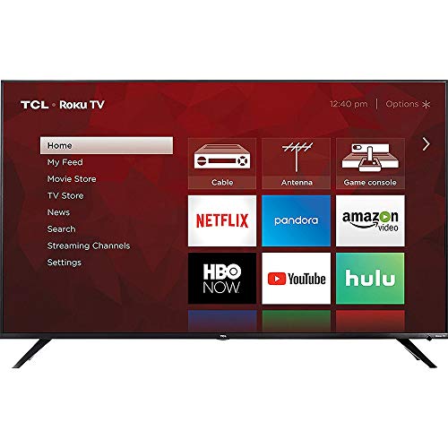 TCL 55R617 55-inch Class 6-Series 4K HDR Roku Smart TV Bundle with 37-70-inch Low Profile Wall Mount Kit, Deco Gear Wireless Keyboard and 6-Outlet Surge Adapter with Night Light