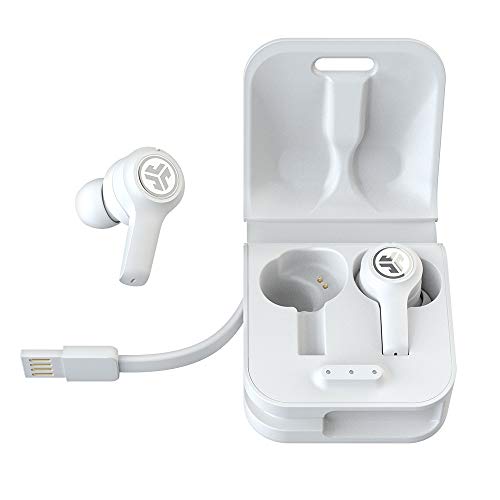 JLab JBuds Air Executive True Wireless Bluetooth Earbuds + Charging Case - White - C3 Calling with Dual Microphones - Long Travel Playtime - Bluetooth 5.0 Connection - 3 EQ Sound Settings…