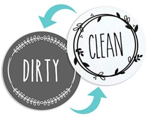 dishwasher magnet clean dirty sign, farmhouse rustic clean dirty magnet for dishwasher, dirty clean dishwasher magnets, dishwasher clean dirty sign, double-sided strong/non scratch