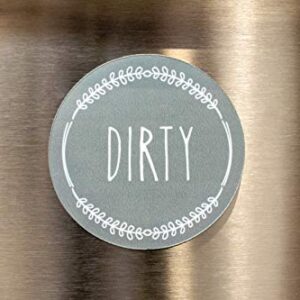 Dishwasher Magnet Clean Dirty Sign, Farmhouse Rustic Clean Dirty Magnet for Dishwasher, Dirty Clean Dishwasher Magnets, Dishwasher Clean Dirty Sign, Double-Sided Strong/Non Scratch