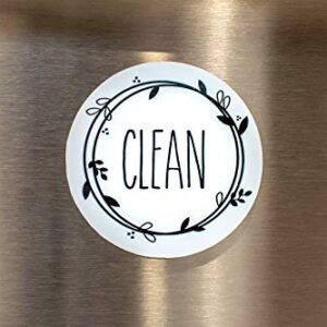 Dishwasher Magnet Clean Dirty Sign, Farmhouse Rustic Clean Dirty Magnet for Dishwasher, Dirty Clean Dishwasher Magnets, Dishwasher Clean Dirty Sign, Double-Sided Strong/Non Scratch