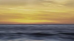 posterazzi pddna04sha0001 sunset colors in the sky over the smooth ripples of the ocean photo print, 18 x 24, multi