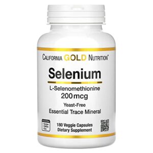 selenium, l-selenomethionine, essential mineral antioxidant support, yeast-free, 200 mcg, 180 veggie capsules