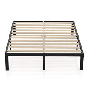 ZIORS 3500lbs Heavy Duty,14 Inch Steel & Wooden Slat Support Reinforced Platform Bed Frame,Mattress Foundation/No Box Spring Needed/Easy Assembly/Noise Free,Queen/King/California King (Full)