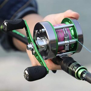 Sougayilang Round Baitcasting Reel Inshore Saltwater Fishing, Conventional Reel-Reinforced Metal Body for Catfish,Salmon/Steelhead, Striper Bass Fishing Reel