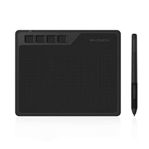gaomon s620 graphics tablet 6.5 x 4 inches pen tablet with 4 express keys and battery-free pen for digital drawing and gaming on windows&mac os & android device