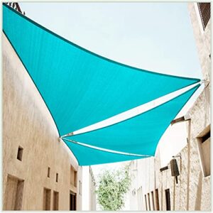 colourtree 32' x 32' x 32' turquoise triangle ctapt32 sun shade sail & canopy mesh fabric uv block & commercial heavy duty & 190 gsm 3 years warranty (we make custom size)