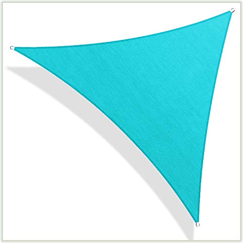 ColourTree 32' x 32' x 32' Turquoise Triangle CTAPT32 Sun Shade Sail & Canopy Mesh Fabric UV Block & Commercial Heavy Duty & 190 GSM 3 Years Warranty (We Make Custom Size)