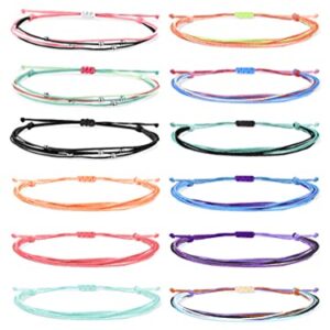 Dcfywl731 Surfer Wave Ankle Bracelets for Teen Girls String Cute Bracelet Anklets Boho Surfer Bracelets Anklets for Women Handmade Adjustable Waterproof Friendship Bracelets Anklets Pack