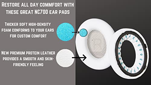 Premium Replacement NC700 Ear Pads / NC700 UC Pads Cushions Compatible with Bose NC700 Headphones/Bose Noise Cancelling 700 Headphones/Bose NC700 UC Headphones (White). Great Comfort/Durability