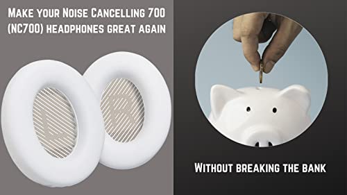 Premium Replacement NC700 Ear Pads / NC700 UC Pads Cushions Compatible with Bose NC700 Headphones/Bose Noise Cancelling 700 Headphones/Bose NC700 UC Headphones (White). Great Comfort/Durability