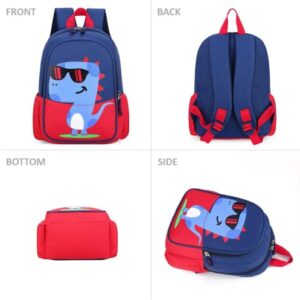 POWOFUN Kids Toddler Preschool Travel Backpack Cool Cute Cartoon Waterproof Daypack (Dinosaur Red)