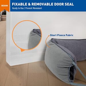 MAGZO Door Draft Stopper 48 Inches, Under Door Weighted Stopper Draft Insulation Seal Snake Door Draft Blocker, Gray