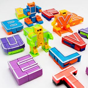 Siiziitoo 26 Pieces Alphabet Robots Toys for Kids, Alphabots, Letters, ABC Learning Toys for Toddlers Education Toy, Carnival Prizes Classroom Rewards, Christmas Toys Gift