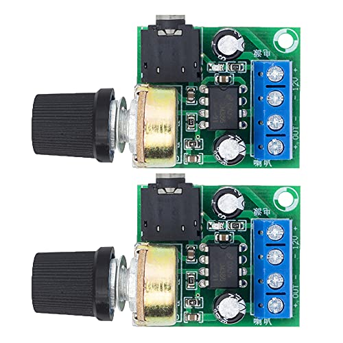 Acxico 2Pcs LM386 10W Mini Power Amplifier Board Audio Amplifier Module DC 3-12V Volume Adjustable Control