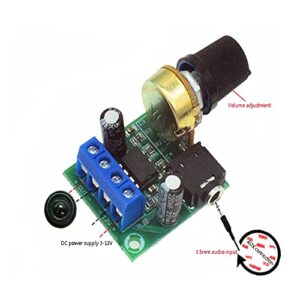 Acxico 2Pcs LM386 10W Mini Power Amplifier Board Audio Amplifier Module DC 3-12V Volume Adjustable Control