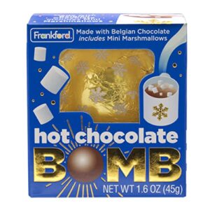 frankford the original hot chocolate ball with mini marshmallows inside, melting belgian milk chocolate, holiday gift and stocking stuffer, 1.6 ounce
