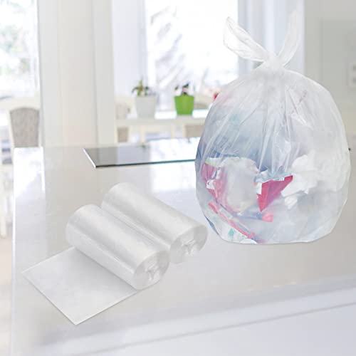Tebery 300 Counts 8 Gallon Clear Small Garbage Bags Trash Bags, Wastebasket Bin Liners for Bathroom Bedroom Office Trash Can, 6 Rolls