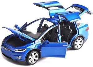 1:32 scale car model x90 tesla alloy 1/32 diecast model car w/sound & light pull back model mini vehicles toys for kids gift tesla lovers collection
