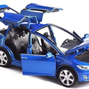 1:32 Scale Car Model X90 Tesla Alloy 1/32 Diecast Model Car w/Sound & Light Pull Back Model Mini Vehicles Toys for Kids Gift Tesla Lovers Collection