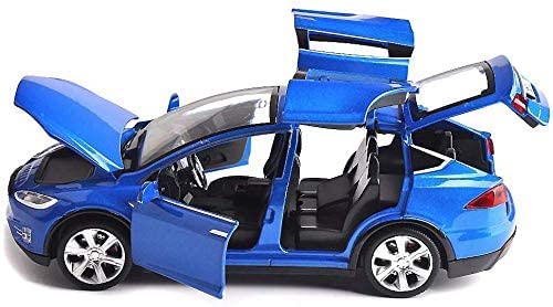 1:32 Scale Car Model X90 Tesla Alloy 1/32 Diecast Model Car w/Sound & Light Pull Back Model Mini Vehicles Toys for Kids Gift Tesla Lovers Collection