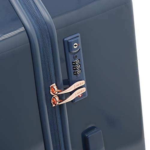 kensie Women's 3D Gemstone TSA Lock Hardside Spinner Luggage, Midnight Blue, 2 Piece Set (28"/20")