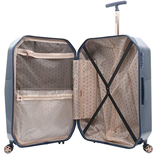 kensie Women's 3D Gemstone TSA Lock Hardside Spinner Luggage, Midnight Blue, 2 Piece Set (28"/20")