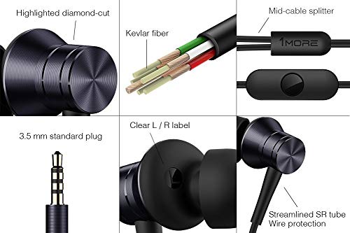1MORE­ E1009 Piston Fit in-Ear Headphones with Microphone Black