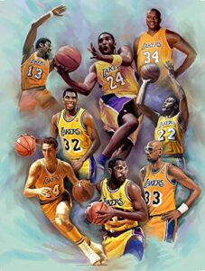 wishum gregory, lakers legends - art print poster, paper size 20" x 16" image size 20" x 16"(267)