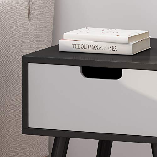 Christopher Knight Home Leila End Table, Black, White 15.5 in x 15.5 in x 16.75 in