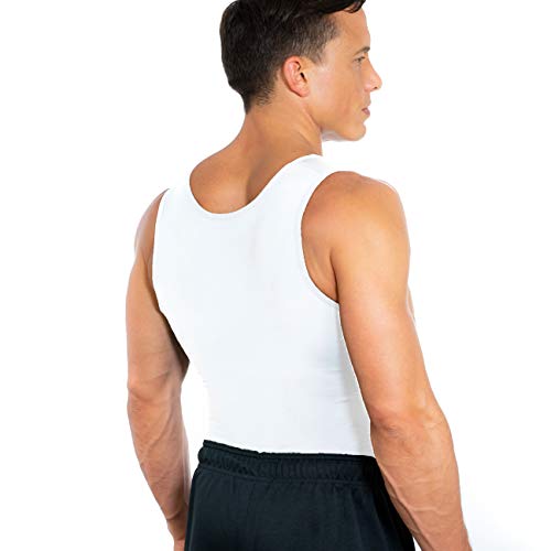 Esteem Apparel New Mens Compression Shirt Slimming Body Shapewear Undershirt (White, Large)