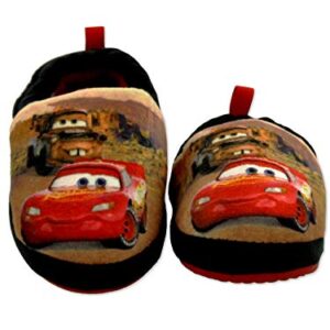 Disney Cars Lightning McQueen Tow Mater Toddler Boys Plush Aline Slippers (7-8 M US Toddler, Black/Red)