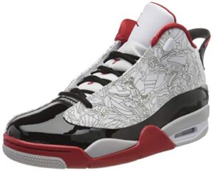 nike men's air jordan dub-zero shoe, white black varsity red neutral grey, 9.5