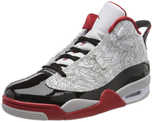 Nike Men's Air Jordan Dub-Zero Shoe, White Black Varsity Red Neutral Grey, 9.5