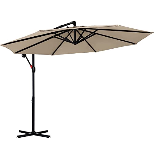 ABCCANOPY Cantilever Patio Umbrellas 9FT Khaki