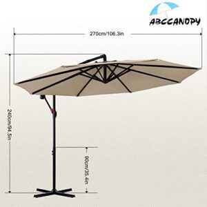 ABCCANOPY Cantilever Patio Umbrellas 9FT Khaki